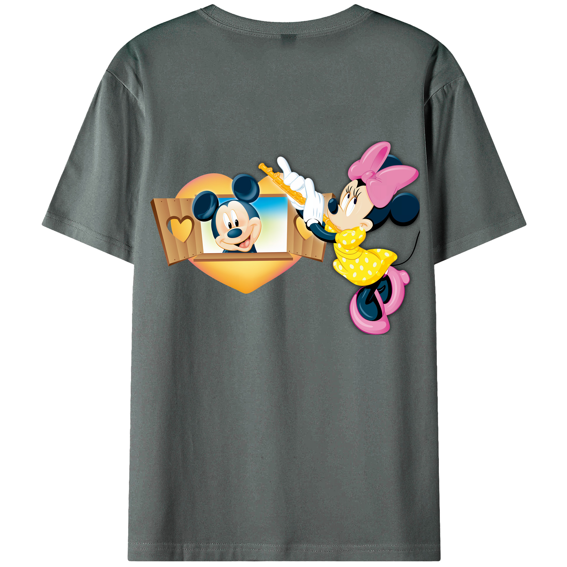（画像用） ミッキーマウス Mickey Mouse 綿100％半袖Tシャツ（背面プリント）